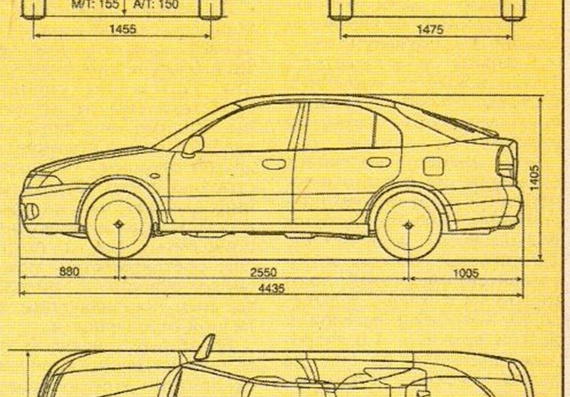 Mitsubishi Carisma (Mitsubishi Harisma) - drawings (drawings) of the car